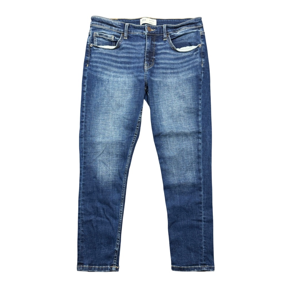 BKE Payton Mid Rise Ankle Skinny Jean Universal Fit Women 29x27 Blue Distressed